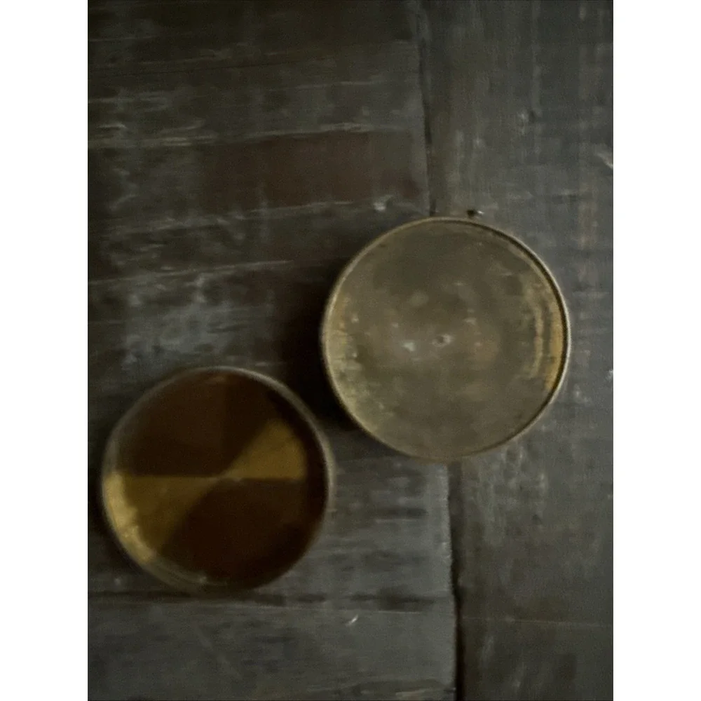 Antique French Brass Pocket Compass Made in France With Lid Circa 1900